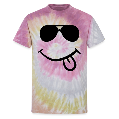 Unisex Tie Dye T-Shirt - Smiley Face - Desert Rose