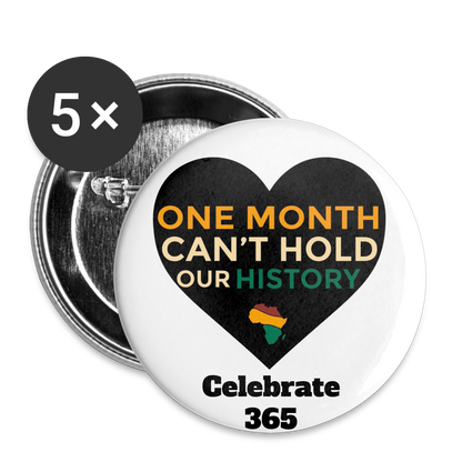 Celebrate Black History Buttons large 2.2'' (5-pack) - white