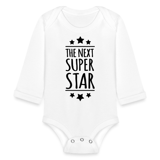 Organic Long Sleeve Baby Bodysuit - white