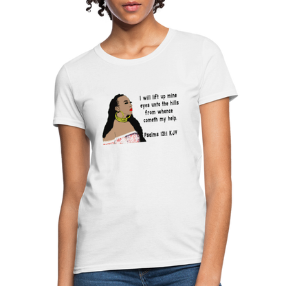 Women's Relaxed Fit T-Shirt Psalms 121:1 - white