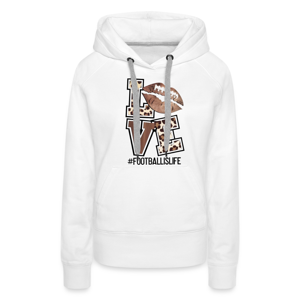 Football Love Women’s Premium Hoodie - white