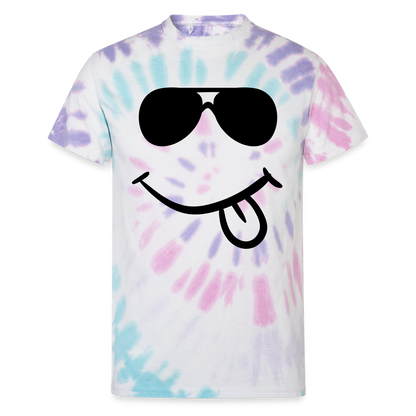 Unisex Tie Dye T-Shirt - Smiley Face - Pastel Spiral