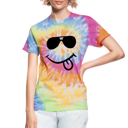 Unisex Tie Dye T-Shirt - Smiley Face - rainbow