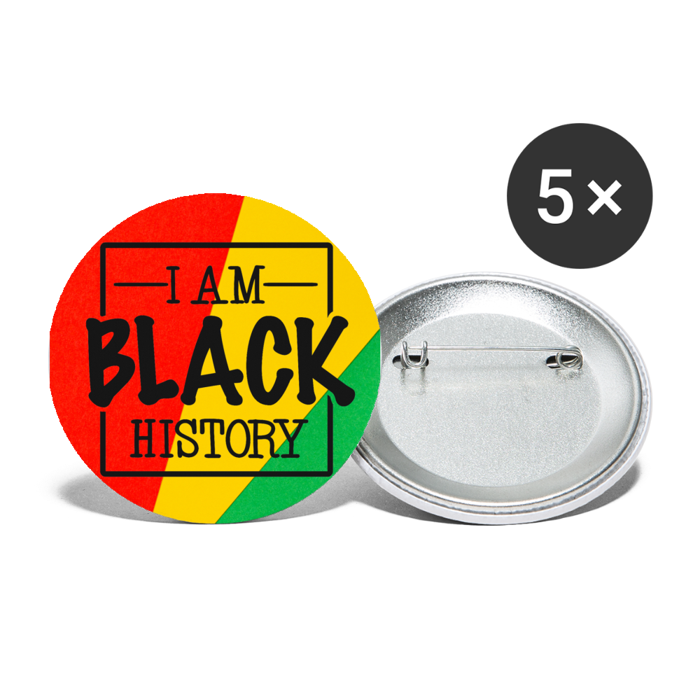 I Am Black History Buttons Large 2.2'' (5-pack) - white