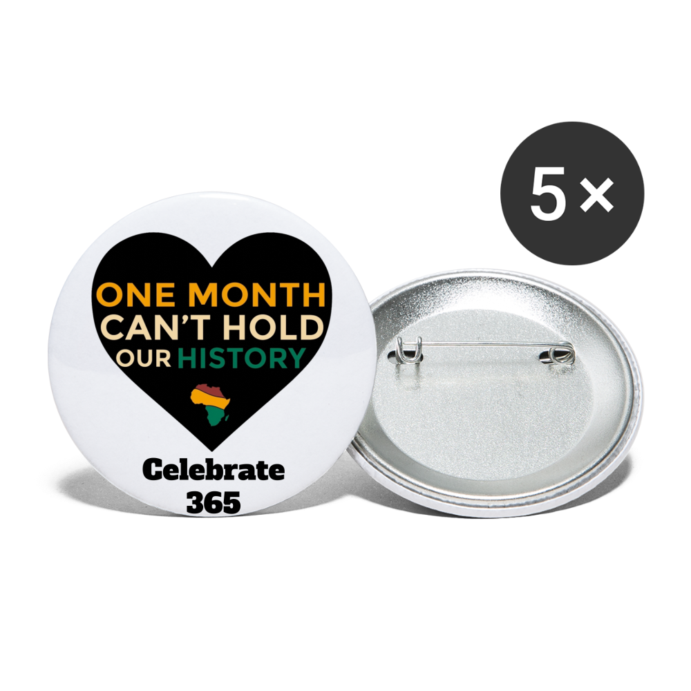 Celebrate Black History Buttons large 2.2'' (5-pack) - white