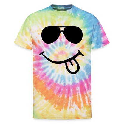 Unisex Tie Dye T-Shirt - Smiley Face - rainbow