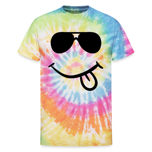 Unisex Tie Dye T-Shirt - Smiley Face - rainbow