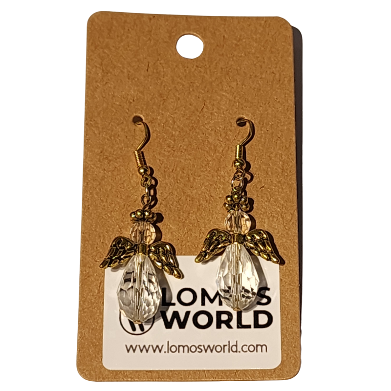 Guardian Angel Earrings, Silver-Tone Wings