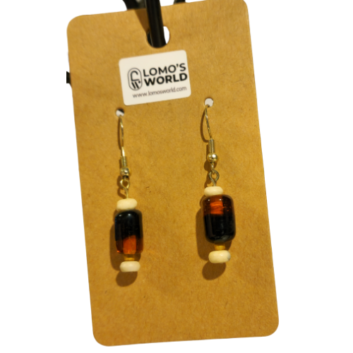 Glass Bead Dangle Earrings