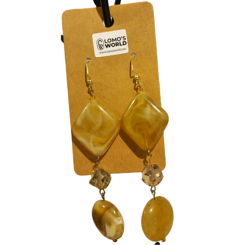 Earth Tone Stone Dangle Earrings