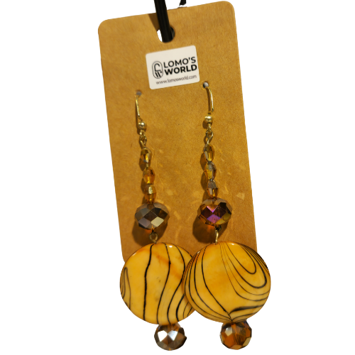 Earth Tones & Animal Print 4-Tier Dangle Earrings