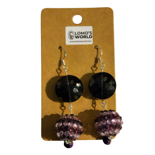 Women's Purple Crystal Dangle Earrings