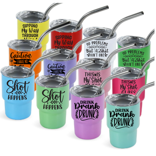 Sassy Mini Shot Tumblers 3oz (Set of 2)