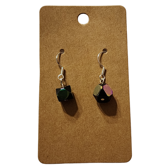 Multi-Faceted Bead Earrings, Pierced