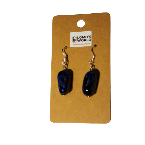 Midnight Blue Glass Bead Earrings