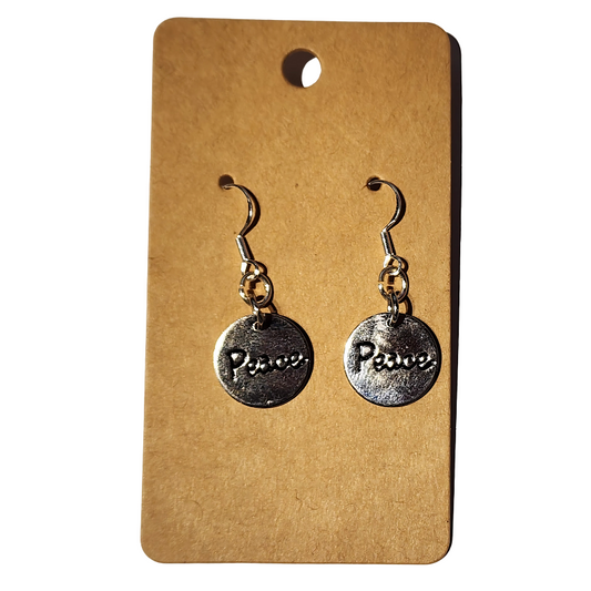 "Peace" Inspirational Dangle Earrings