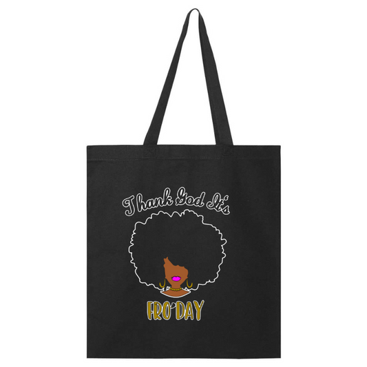 Thank God It's Fro'Day Canvas Tote Bag