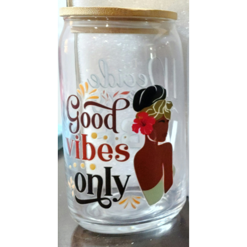 Inspirational Glass Tumblers with Bamboo Lid