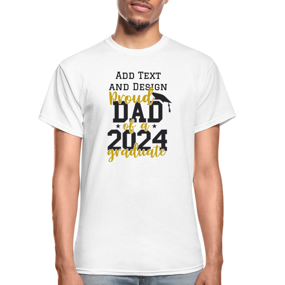 Proud Dad of a 2024 Graduate T-Shirt - white