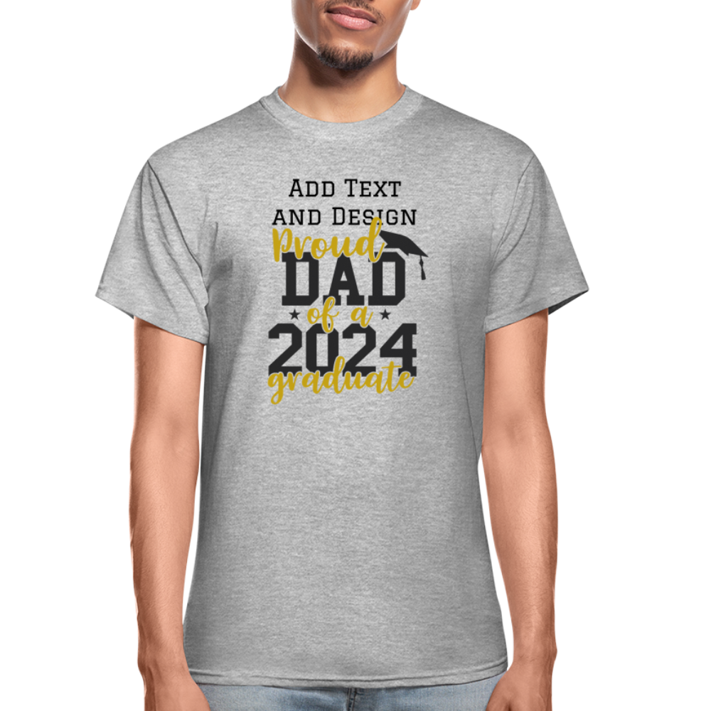 Proud Dad of a 2024 Graduate T-Shirt - heather gray