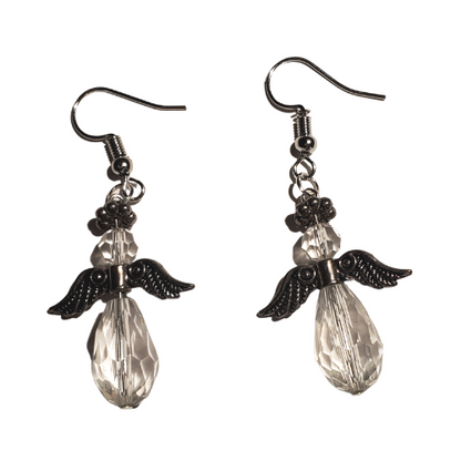 Guardian Angel Earrings, Silver-Tone Wings